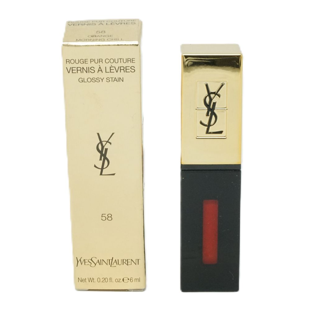 Yves Saint Laurent Rouge Pur Couture Vernis A Lèvres Glossy Stain Lipgloss 6ml Orange Morning Chill 58