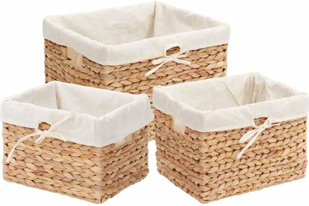 Aufbewahrungskörbe 3 pcs Natur Wasserhyazinthe