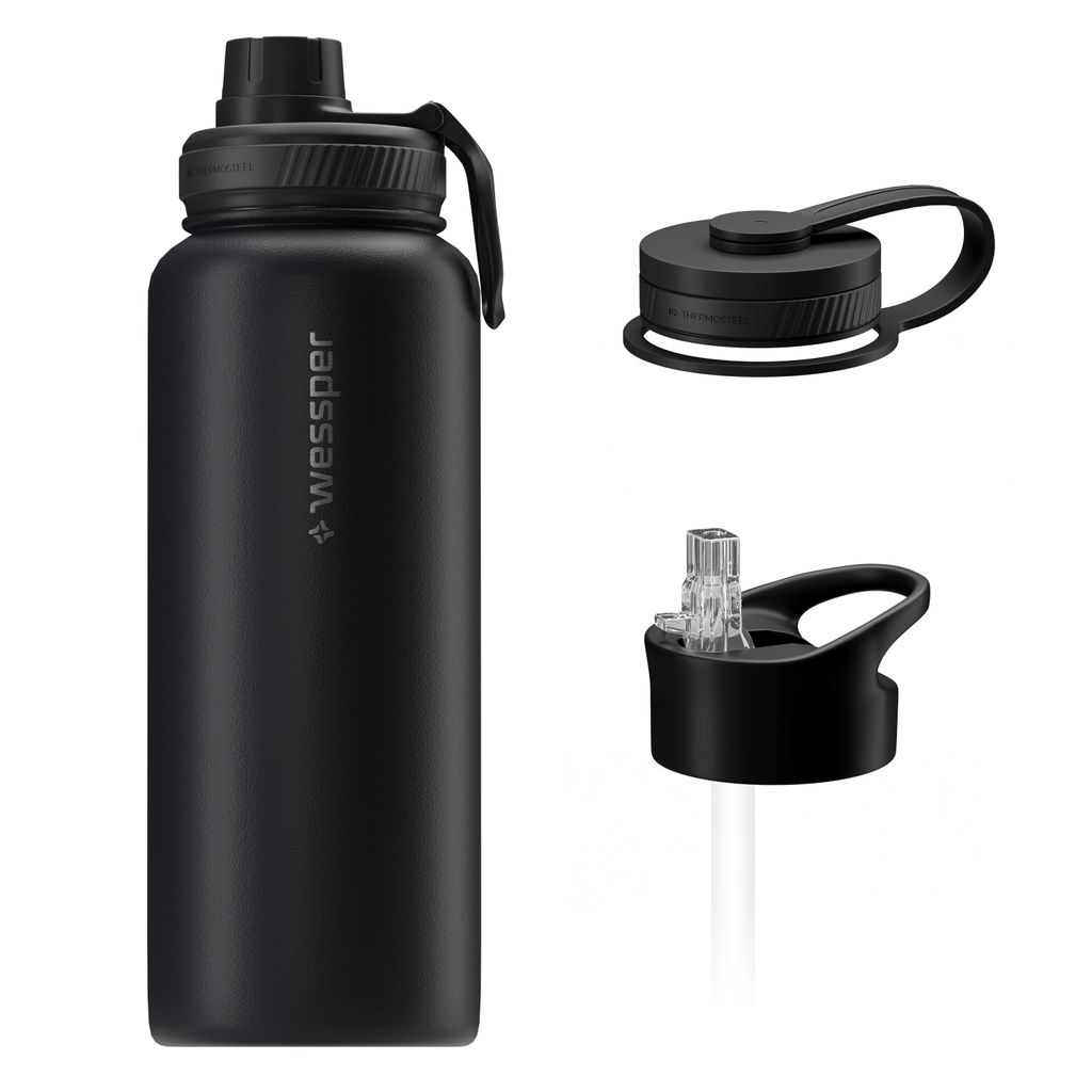 Termoska Wessper B3 THERMOSTEEL 1 l, černá, se 3 uzávěry Obrázek produktu 