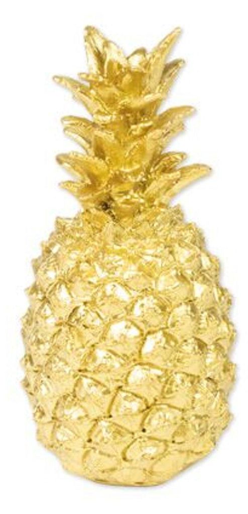 Deko Ananas Gold Dekofigur aus Kunstharz goldfarben 18 cm - Einheitsgröße