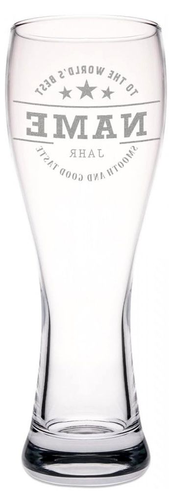 Leonardo Weizenglas mit Gravur - Personalisierbar mit Namen und Geburtsjahr - Geschenk für Papa zum Vatertag, 0,5l Bierglas, Weizenbierglas als Ge...
