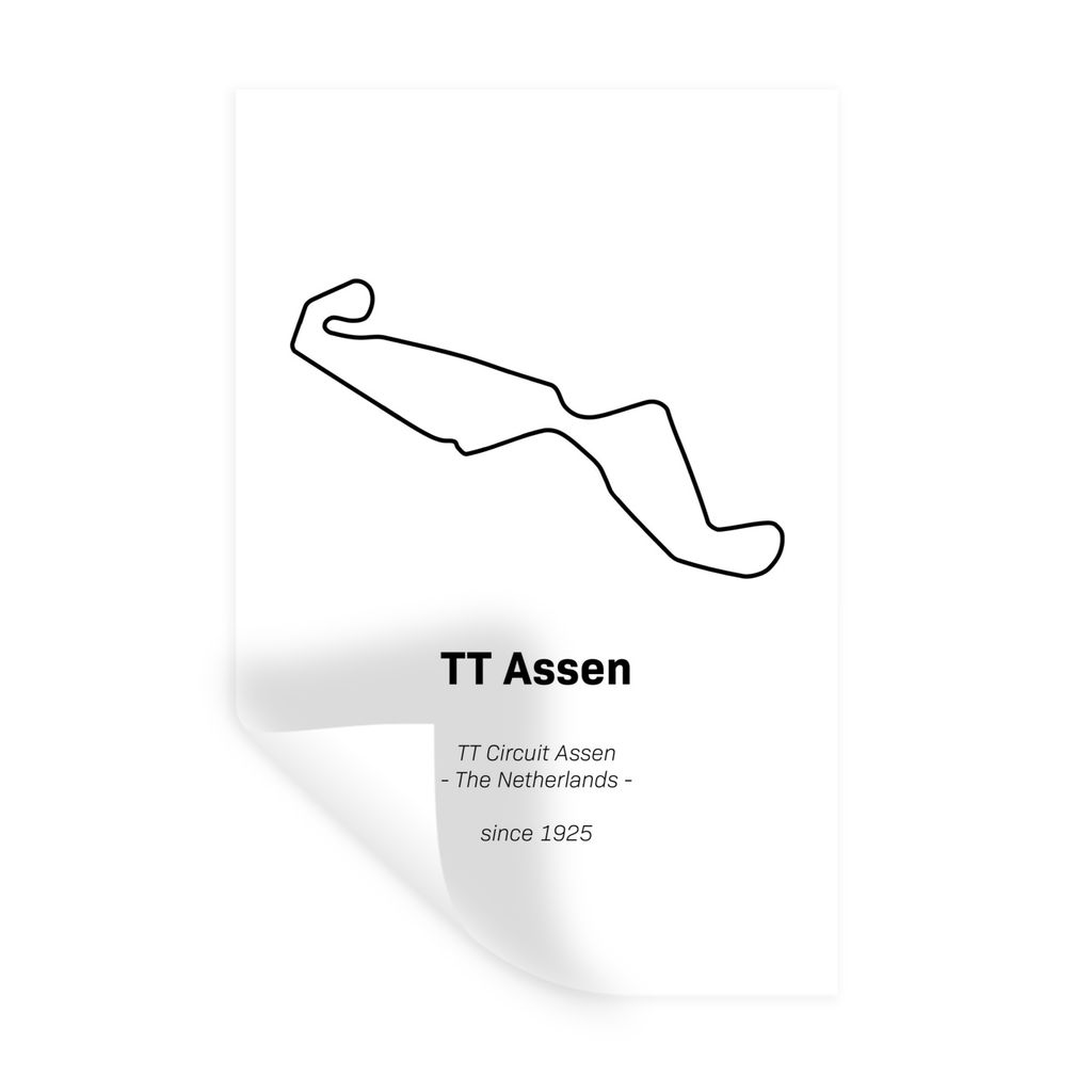 MuchoWow Wandtattoo Wandsticker Wandaufkleber TT Assen - Rennstrecke - Rennen 40x60 cm Selbstklebend und Repositionierbar - Wierderverwendbar - S...