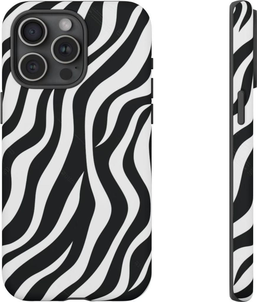 Zebra-Streifen in Schwarz-Weiß – Hülle Kompatibel mit iPhone 15 Pro Max