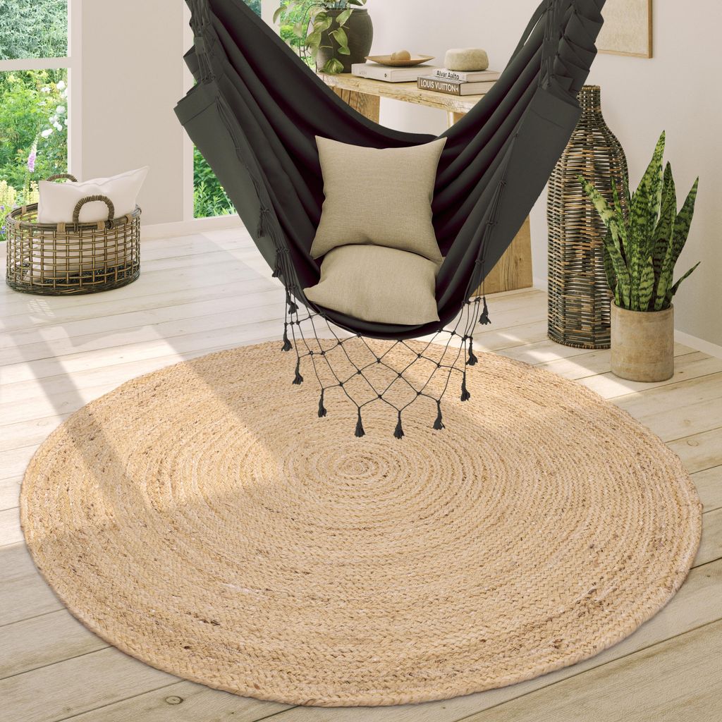 Paco Home Teppich Wohnzimmer Rund Kurzflor Handgewebt Produktbild 