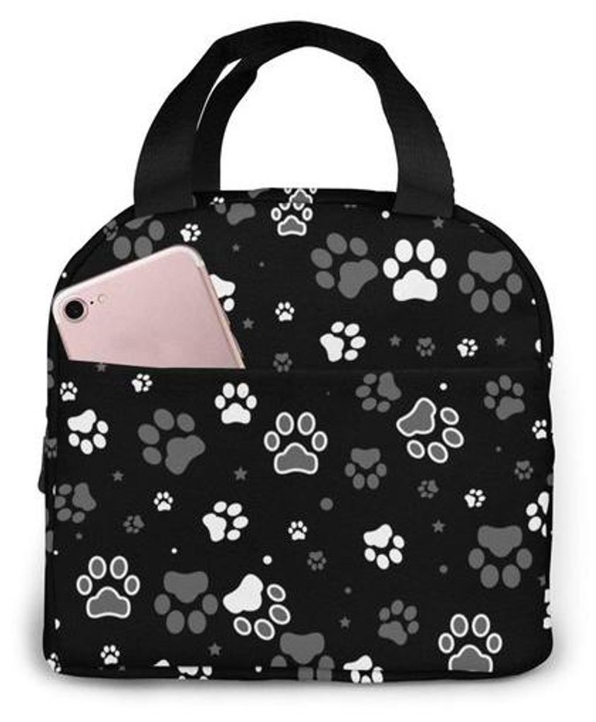 Hulnulnu Geïsoleerde Lunchtas met Hondenpootprint en Ster, Herbruikbare Lunchbox, Draagbare Koelbox, Lunchboxen, Waterdichte Lunchtas voor Picknic...