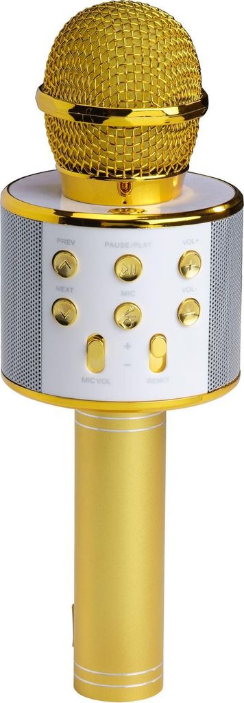 Denver Denver Karaoke-Mikrofon Bluetooth - Drahtlos - Karaoke-Set - Eingebauter Lautsprecher - AUX - MicroSD - KMS20 - Gold