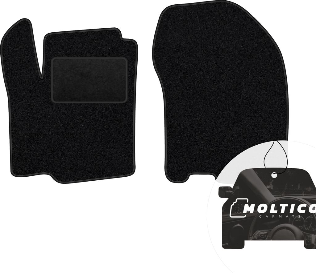 moto-MOLTICO Vorne Fußmatten Auto Velours Autoteppiche Schwarz Automatten Set 2-teilig passend für Suzuki SX4 S-Cross ab 2013