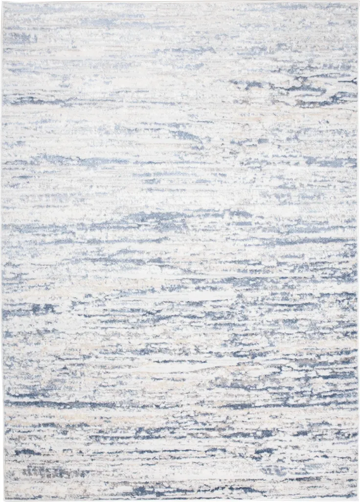 Tapis SKY Moderne Crème Gris Bleu 160x220 cm pour Salon Chic et Design