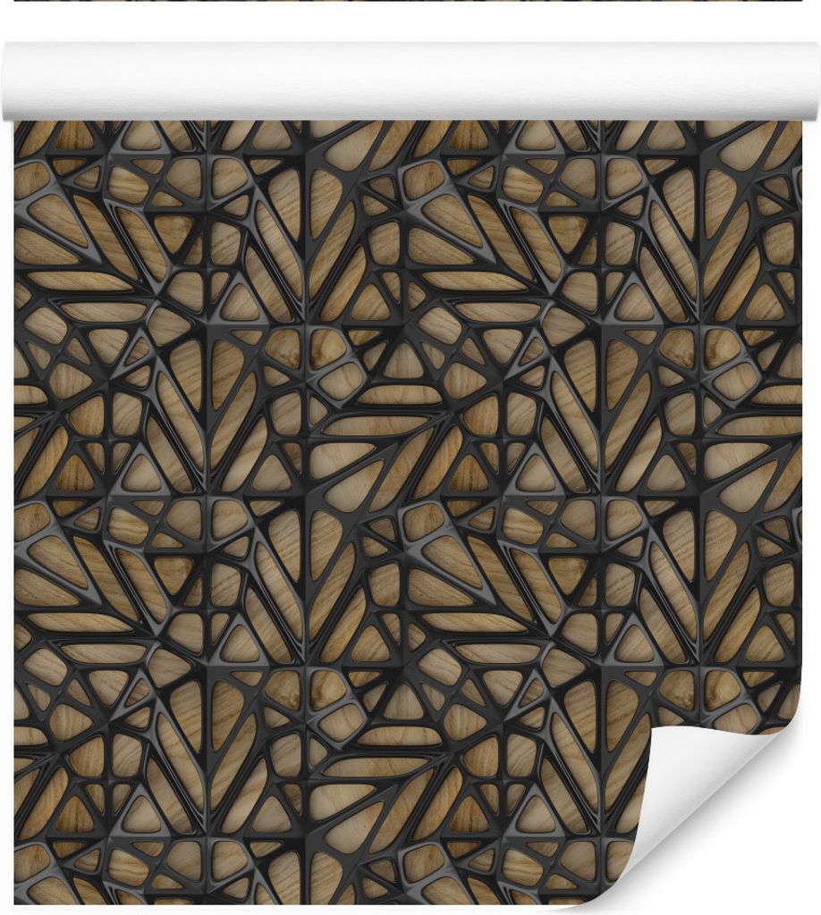 10m VLIES TAPETE Rolle Geometrie Modern Holzoptik 3D Effekt XXL