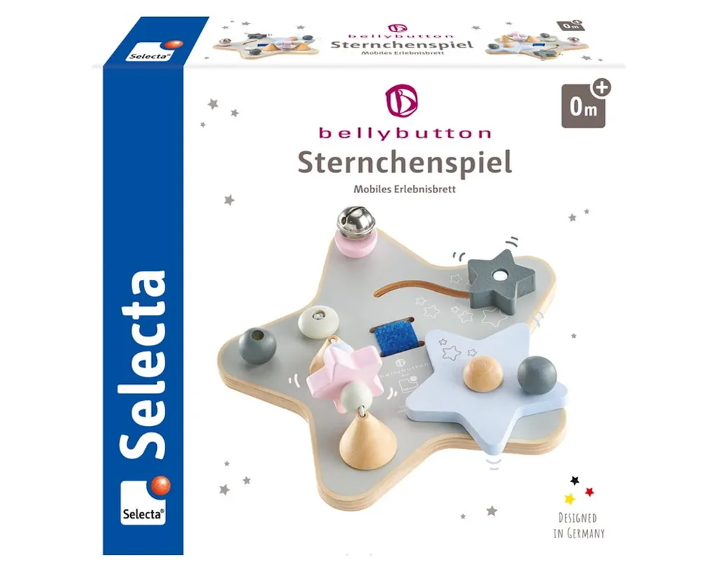 Jeu d'Éveil Mobile Sternchen avec Motifs Étoilés et Perles en Bois Coloré