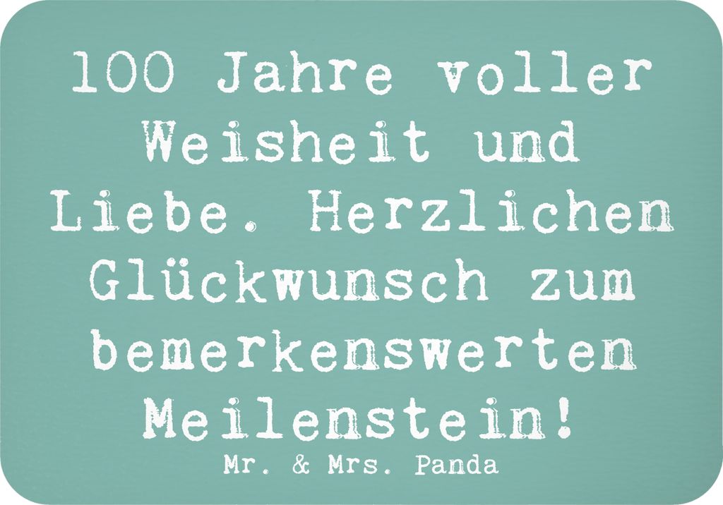 Mr. & Mrs. Panda magnet Spruch 100. Geburtstag - Meeresbrise - Geschenk, haftmagnet, Alter, whiteboardmagnet, Dankbarkeit, Kühlschrankmagnet, beme...