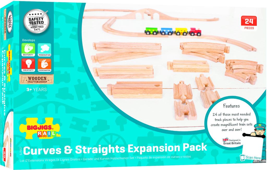 Bigjigs Rail Holzschienen-Set 24 Teile Produktbild 
