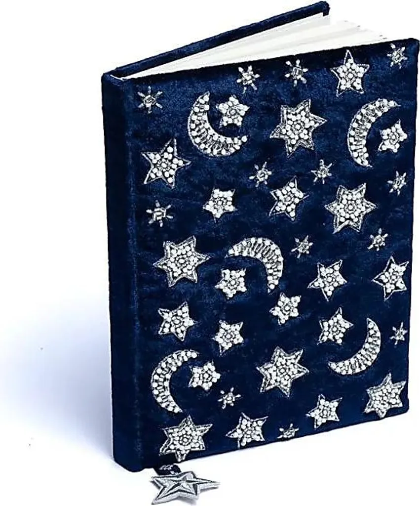 Petit Grimoire Velours Bleu pour Rêves et Notes de Nuit - 20x15 cm
