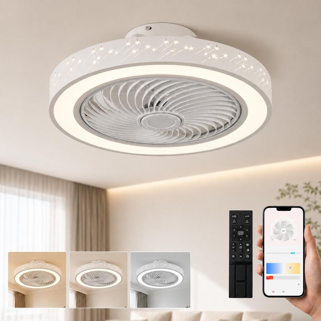 Smart Deckenventilator mit Licht und Fernbedienung Produktbild 