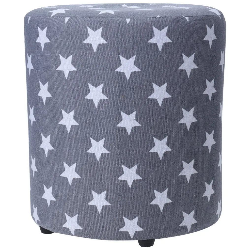 Pouf gris 30 cm collection STARS confortable avec surprises offertes