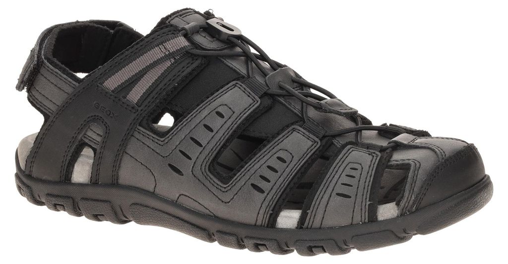 Geox S.STRADA C Herren Sandale - Wander Trekking Sandaletten schwarz NEU