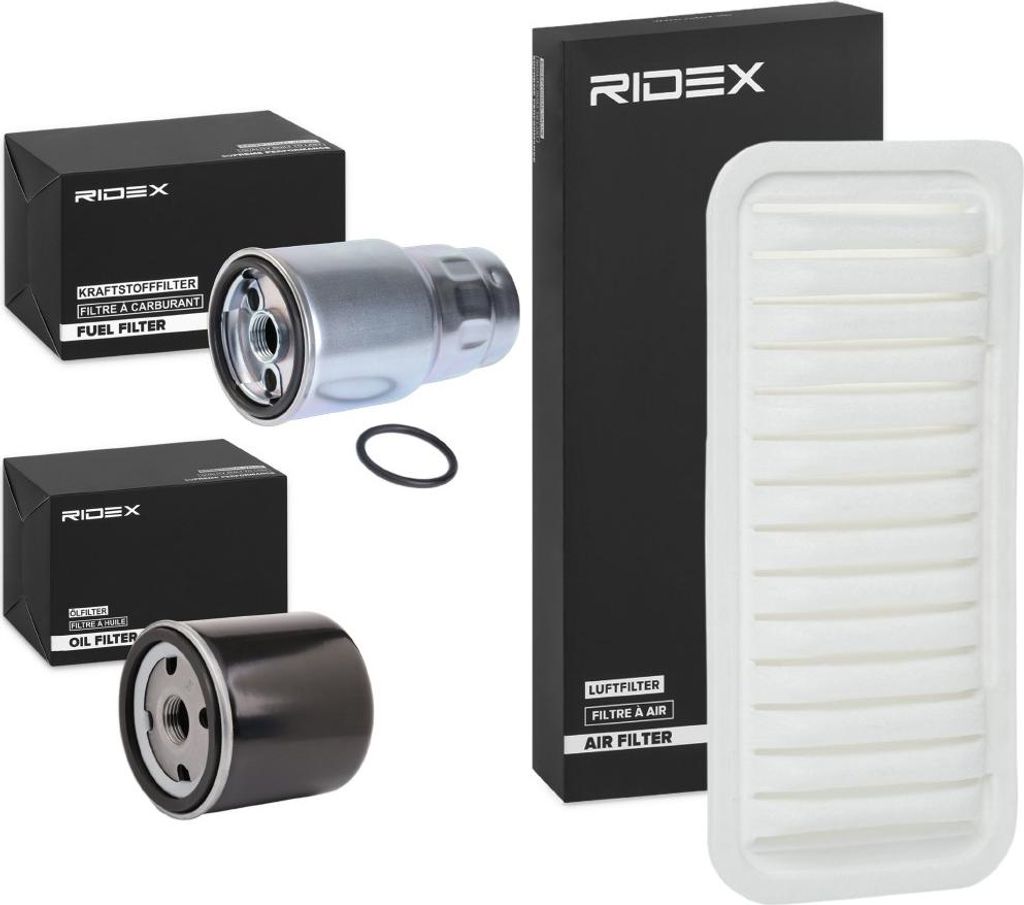 RIDEX Filterset Inspektionspaket Filtersatz passend für MERCEDES-BENZ VITO / MIXTO Kasten (W639) für BMW 3 Limousine (E46) für RENAULT für TOYOTA