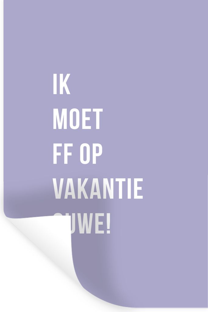 MuchoWow Wandtattoo Wandsticker Wandaufkleber Zitate - Ich muss in den Urlaub fahren, alter Mann! - Lila 20x30 cm Selbstklebend und Repositionier...