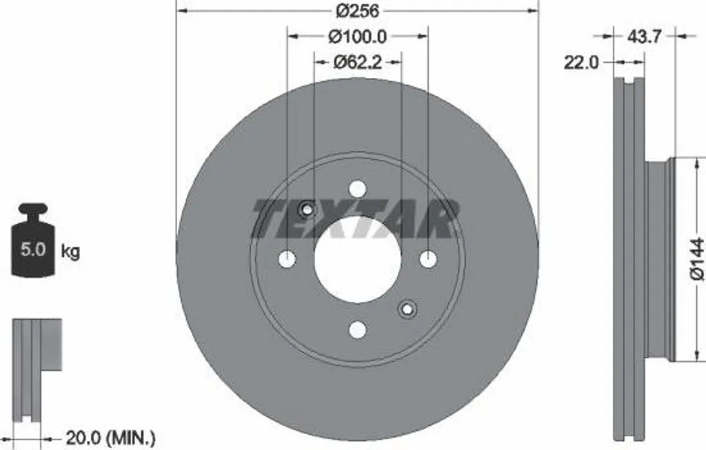 Disque de frein TEXTAR 51712C8000 : Stop aux vibrations sur Rio et i20
