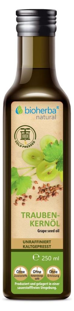 Bioherba Traubenkernöl kaltgepresst – Natürliches Traubenkernöl 250 ml