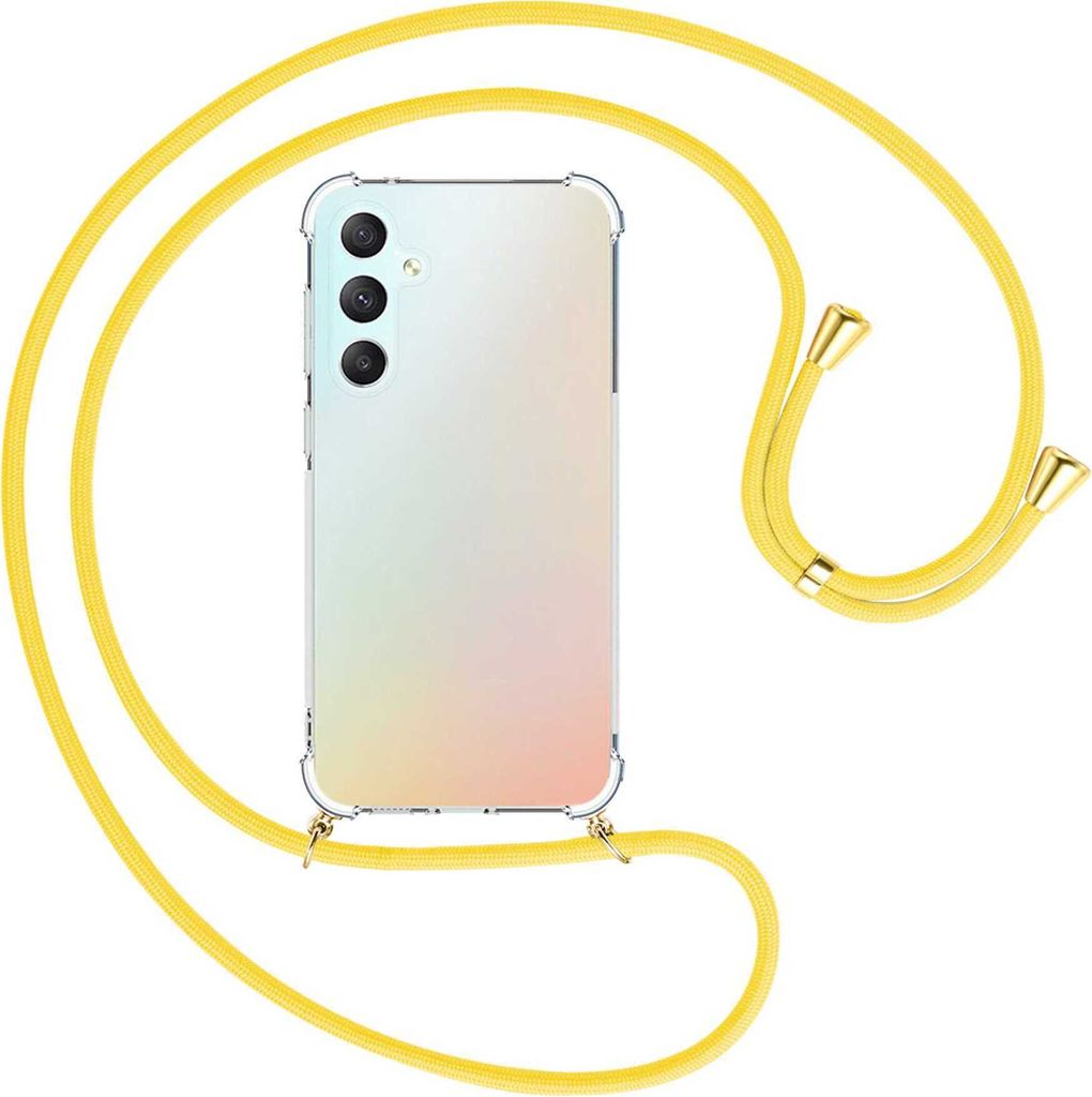 Handykette Backcover-Schutzhülle mit Band (Metall goldfarben) für Samsung Galaxy S23 FE (6.4'') - gelb