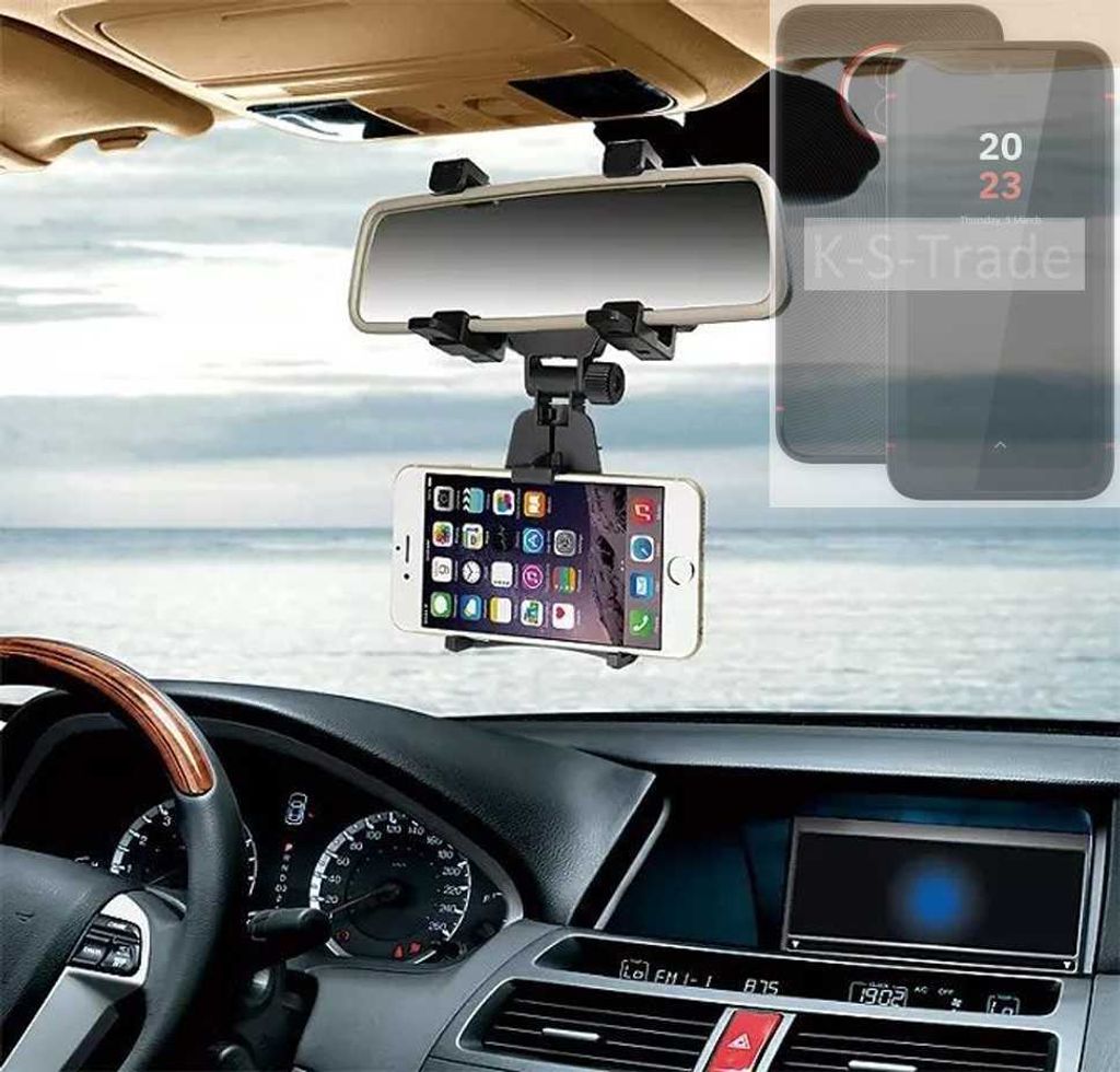 K-S-Trade Smartphone Halterung kompatibel mit Volla Phone X23 Rückspiegel Halterung schwarz Auto Halterung KFZ Halter