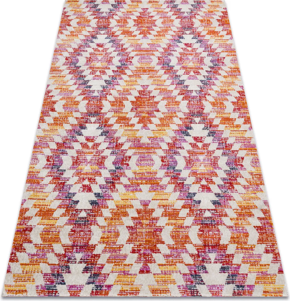 Tapis de terrasse design 160x220 Mundo D7951 rose effet 3D lavable