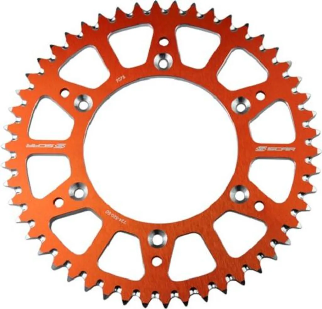 SCAR Pignon 50 Dents Alu Ultra Léger Chaîne 420 SRS510 Orange Performance