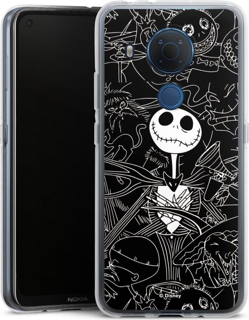 DeinDesign Handyhülle für Nokia 5.4 Silikon Hülle Case Smartphone Schutzhülle Disney Halloween Nightmare Before Christmas