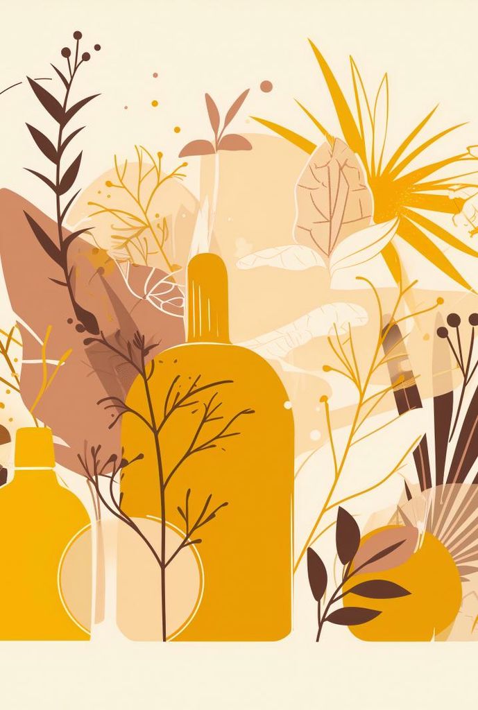 Poster 68x101cm Goldene Pflanzen