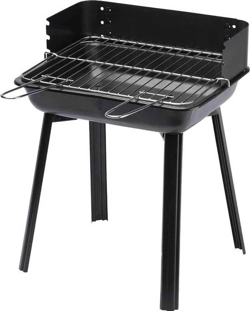 Barbecue au charbon noir avec grille réglable multi-niveaux en acier