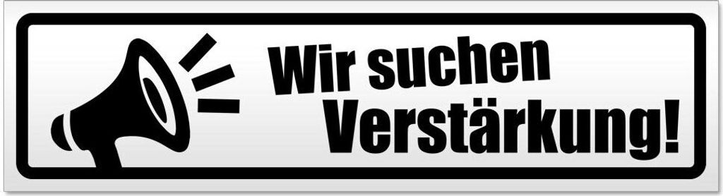 Kiwistar Wir suchen Verstärkung Magnetschild Schild magnetisch - 60cm Schwarz - Magnetfolie für Auto PKW Kfz