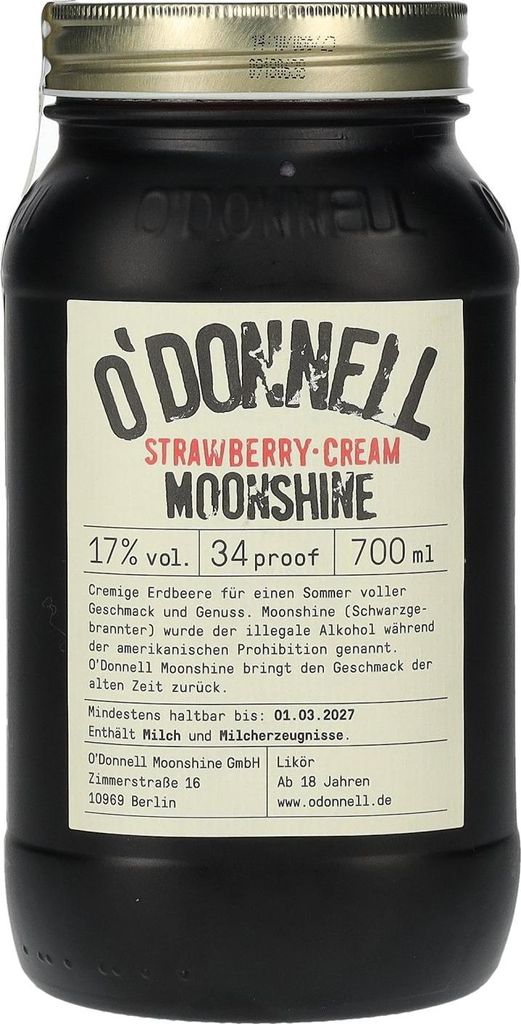 O'Donnell Moonshine Strawberry Cream 17% Vol. 0,7l Produktbild 