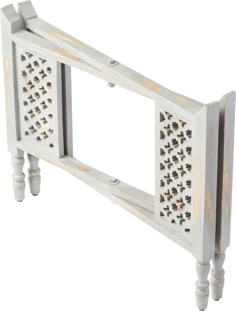 Table d'appoint pliante Hania grise 60cm pour balcon et petits espaces - 2