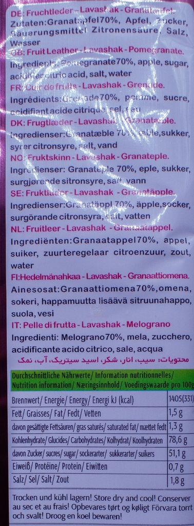 Mr. Ghorbani- Fruchtleder Granatapfel 90g Lavashak, Produktbild 