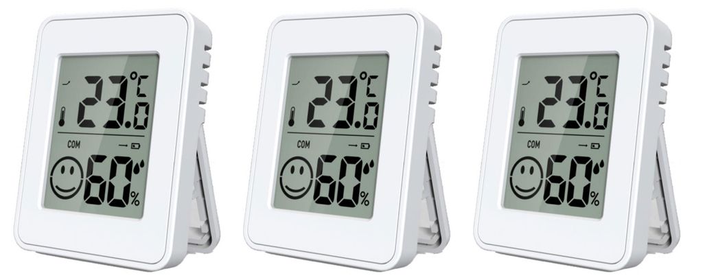 Miraval Thermo-/ Hygrometer 3-er Set Weiß – Digital Produktbild 