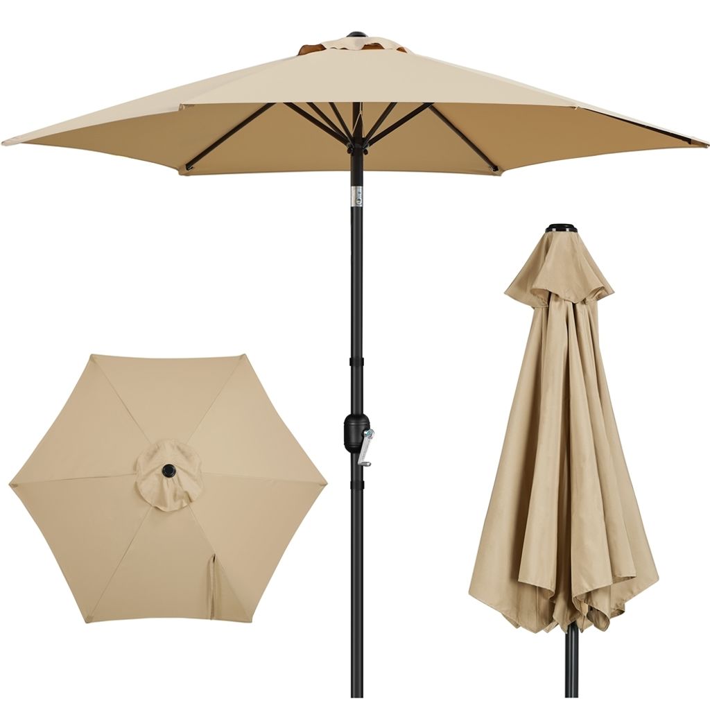Yaheetech Sonnenschirm Gartenschirm mit Kurbel ø 269 cm, UV Produktbild 