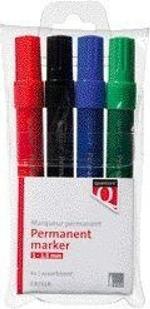 Quantore Marqueurs Permanents Assortis 1-1,5 mm - Pack de 4 Feutres