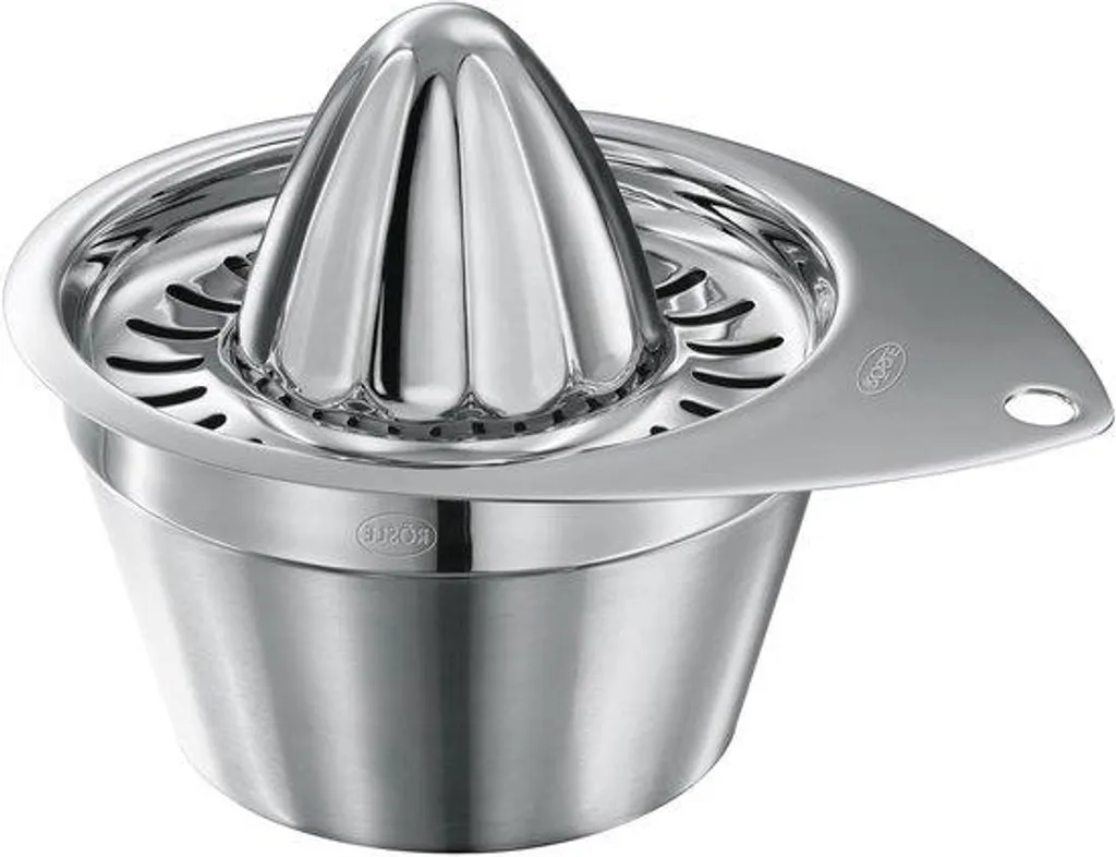 Presse-citron pour jus frais en cuisine avec grand bol collecteur inox