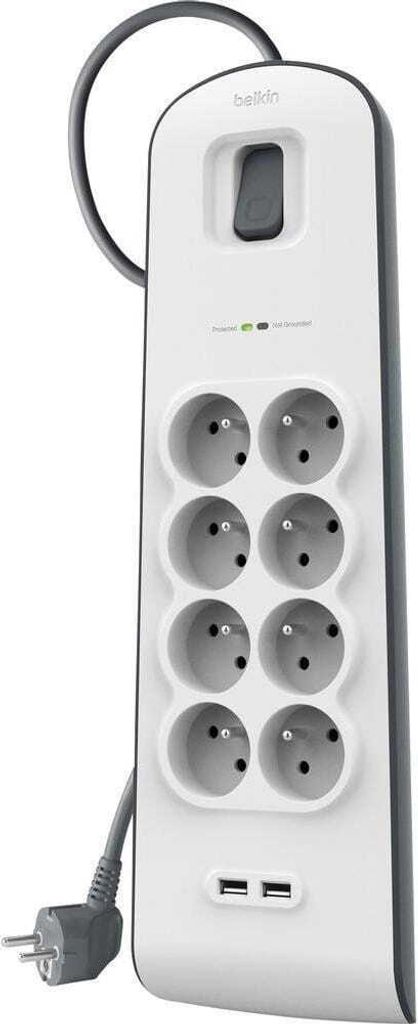 Belkin BSV604ca2m, 650 J, 6 x gniazdo sieciowe, Biały, 2 m Zdjęcie produktu 