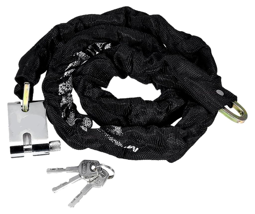 Robustes Anti-Diebstahl-Kettenschloss für Fahrräder, Motorräder und Roller, gehärteter Stahl mit Stoffhülle (85 cm)