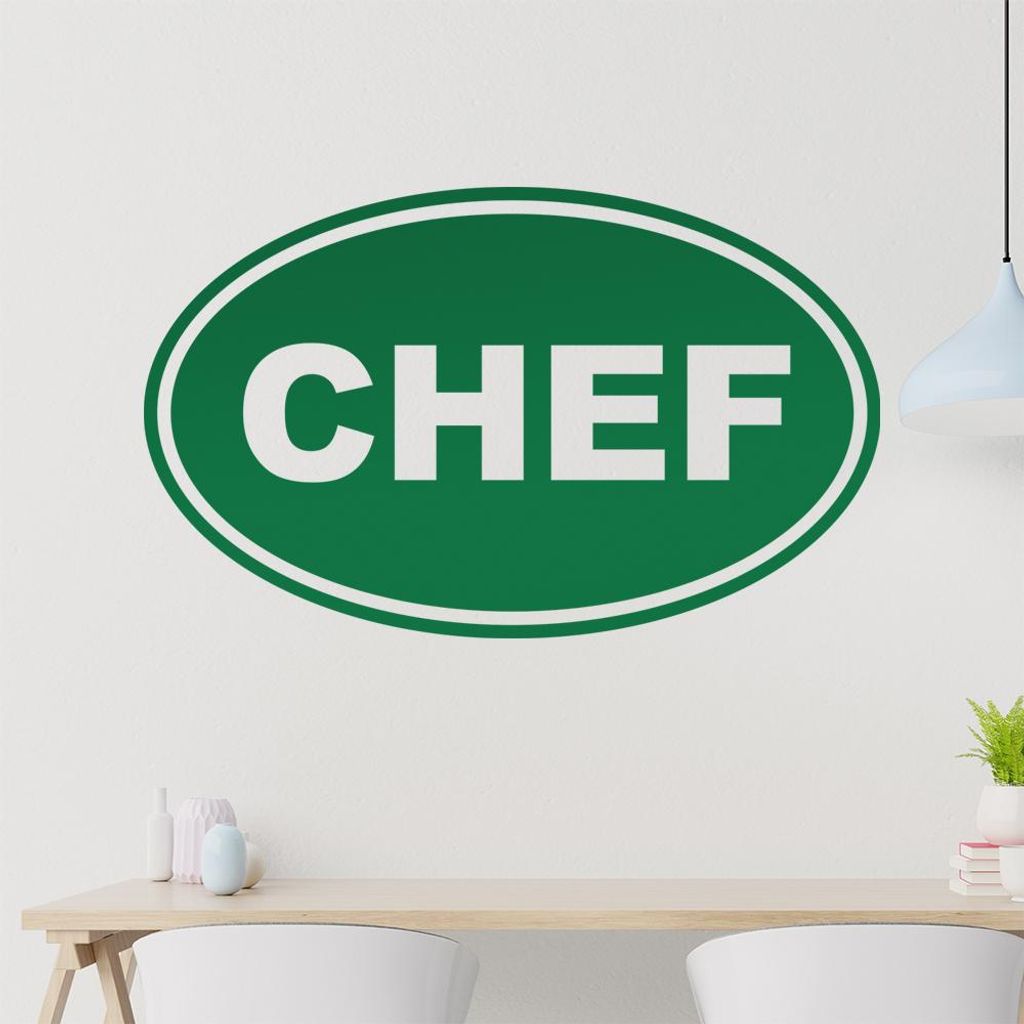 chef Wandtattoo in 6 Größen - Wandaufkleber Wall Sticker - Dekoration, Küche, Wohnzimmer, Schlafzimmer, Badezimmer