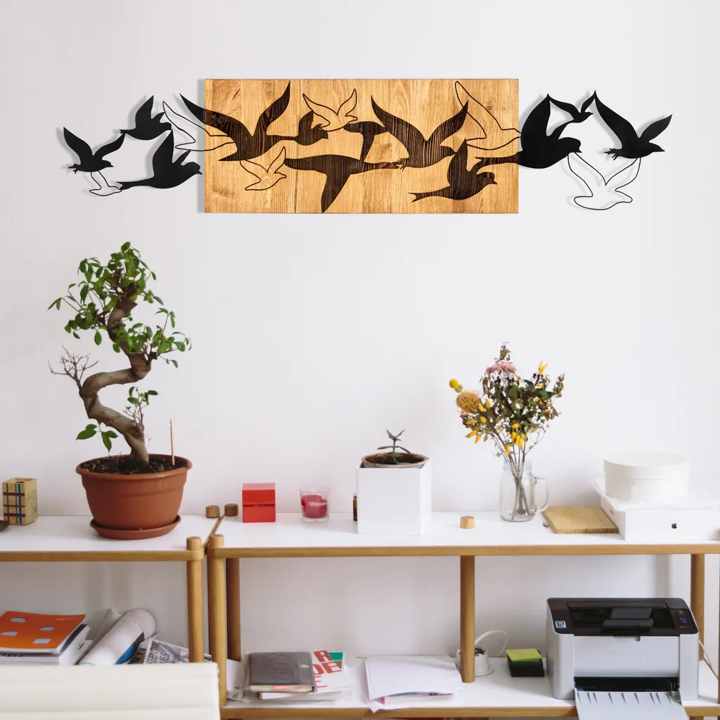 Decorazione da Parete Wallity Albatros Legno Nero 111x25 cm Luxury - 1