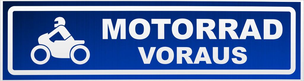 Kiwistar Motorrad voraus Motiv 2 invertiert Magnetschild Schild magnetisch - 20cm Blau - reflektierend - Magnetfolie für Auto PKW Kfz