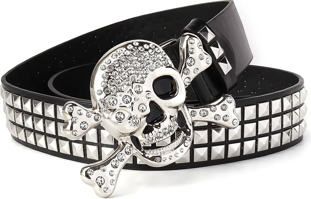 Cintura Unisex Con Borchie Bullet, Stile Gotico Punk, Ecopelle Nera, 115 Cm Regolabile