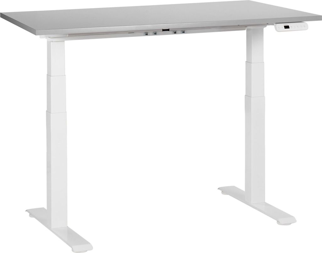BELIANI Schreibtisch Grau & Weiß Melamin 120x72cm Elektrisch Höhenverstellbar Rechteckig mit USB Metallgestell Modern Büro Steh-Sitz-Tisch Steht...