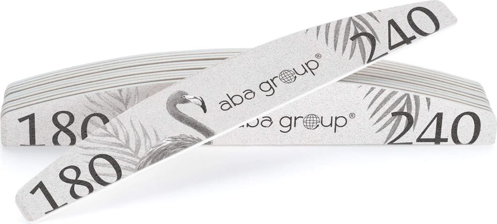 Aba Group Nagelfeile Set Professionell, Doppelseitig Nagelfeilen für Gelnägel, Halbmondform Safe Pack, Gradation 180/240, Dicke 2mm, 25 Stück