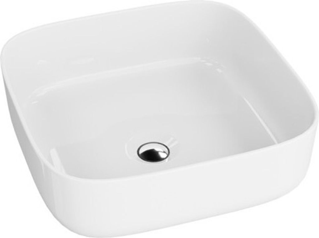 LAVITA Aufsatzwaschtisch Galera Mini | Aufsatzwaschbecken Quadrat | Waschbecken ohne Überlauf und Hahnloch | Aus hochwertigem Porzellan | Waschtis...