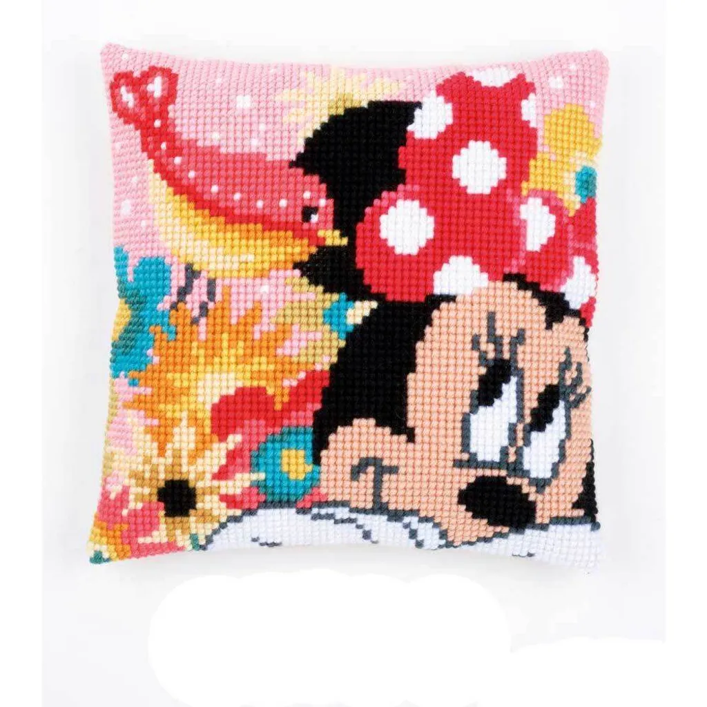 Kit Broderie Coussin Minnie Mouse pour Décoration Chambre Enfant DIY