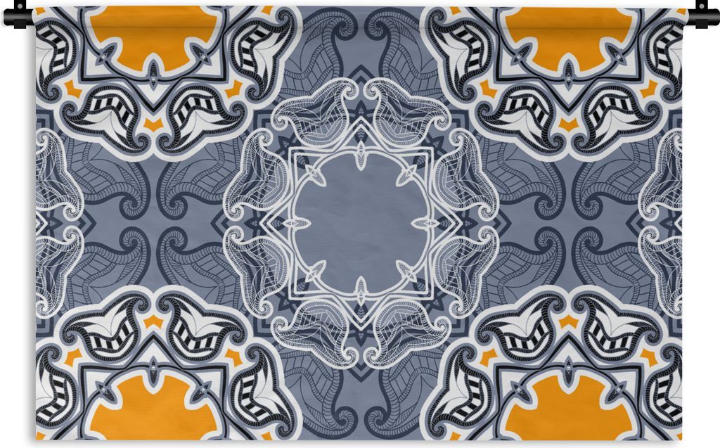 MuchoWow Wandteppich Wandbehang Winter - Abstrakt - Blumen - Design 90x60 cm Tapisserie Dekoration Wandtuch - Wandskulpturen - Bildteppich